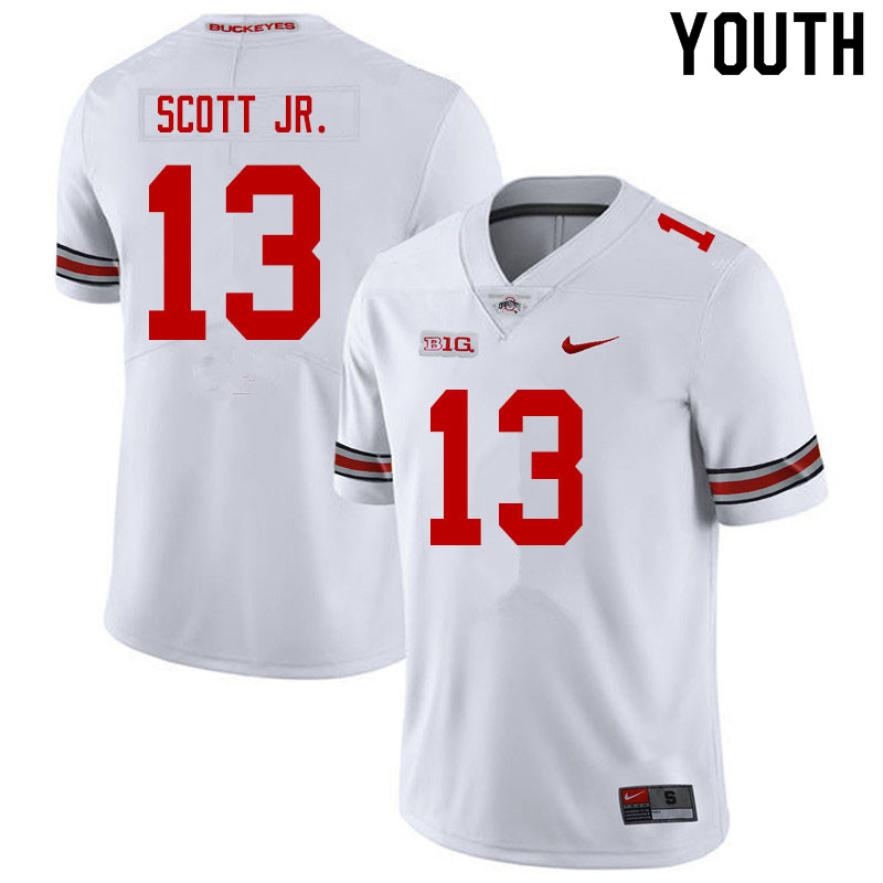 Youth #13 Gee Scott Jr. Ohio State Buckeyes College Football Jerseys Sale-White